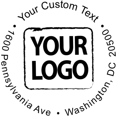 Custom Rubber Logo Stamp - Simple Round - alternate view