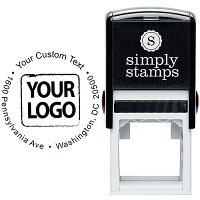 Custom Rubber Logo Stamp - Simple Round - alternate view