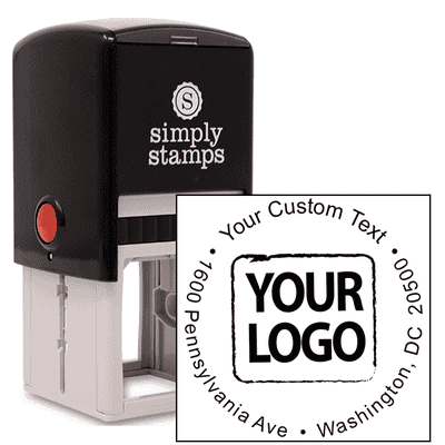 Custom Rubber Logo Stamp - Simple Round