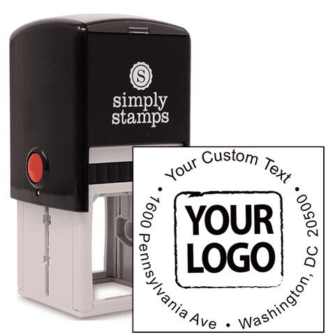 Custom Rubber Logo Stamp - Simple Round