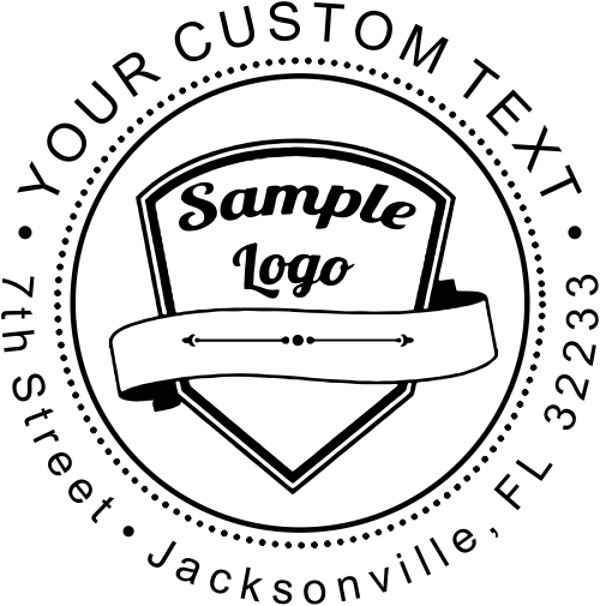 Custom Double Line Logo Return Address Stamp