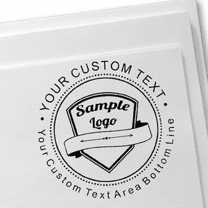 Custom Rubber Logo Stamp - Double Lines Imprint Example