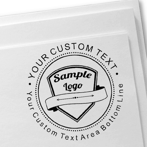 Custom Rubber Logo Stamp - Double Lines Imprint Example