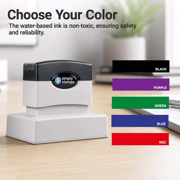 Chart of available ink colors for the Medium Custom Logo Stamp, 2-3/8" x 3-1/4"