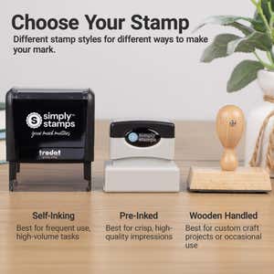 The Armstrong Address Stamp comes in three different stamp types