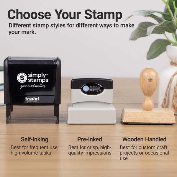 The Armstrong Address Stamp comes in three different stamp types