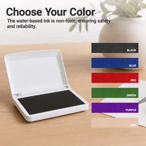 Chart of available ink colors for the Custom 2 Line Rectangle Logo Hand Stamp