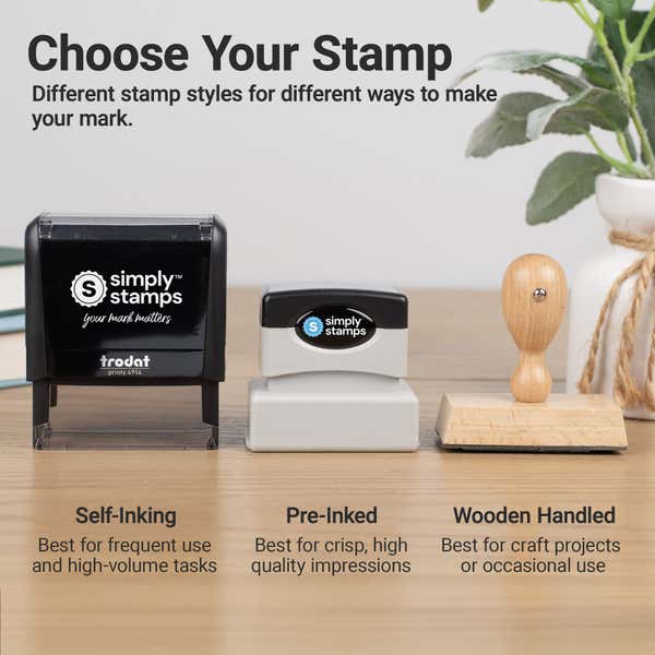 Stamp type options available for the Urban Custom Address Stamp