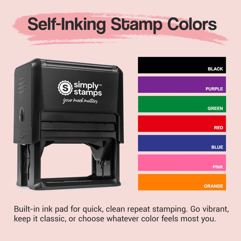 Self-inking stamp ink color options