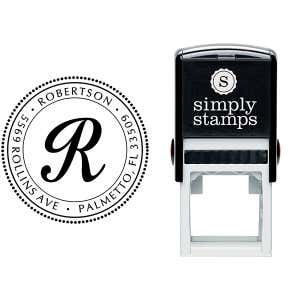 Palmetto Circle Address Stamp Body and Design