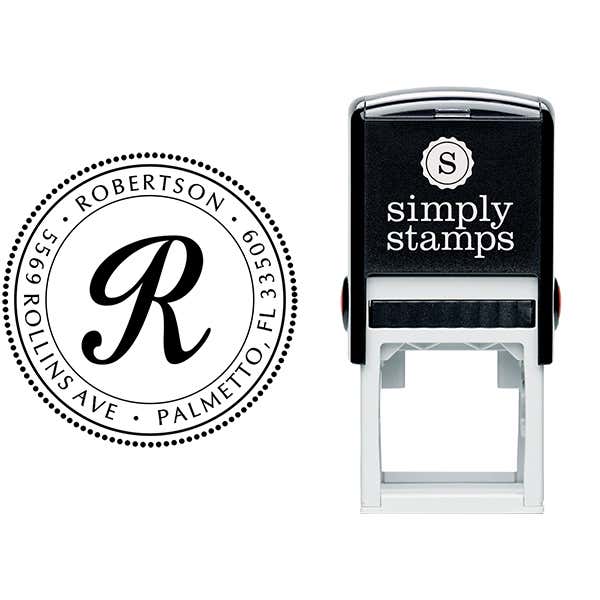 Palmetto Circle Address Stamp Body and Design