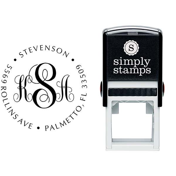 Fancy Monogram Address Stamp Body and Design - Self-Inking