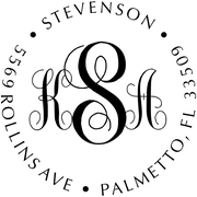 Fancy Monogram Self-Inking Address Stamp
