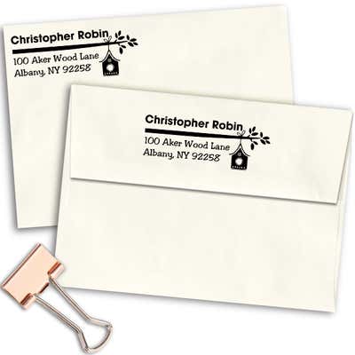 Birdhouse Branch Return Address Stamp - alternate view