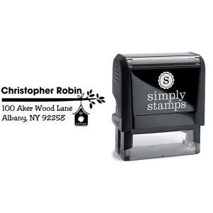 Birdhouse Branch Return Address Stamp Body and Design
