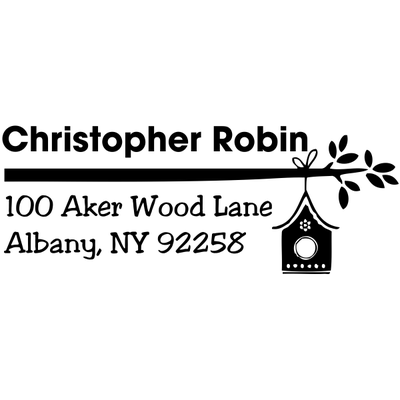 Self Inking birdhouse address stamp