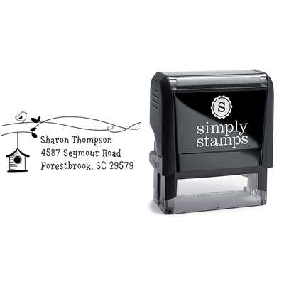 Birdie Birdhouse Return Address Stamp - alternate view
