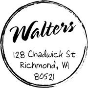 Ash Script Round Return Address Stamp