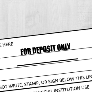 FOR DEPOSIT ONLY With Underline Stamp Imprint Example