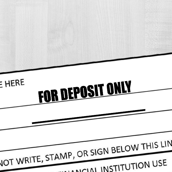 FOR DEPOSIT ONLY With Underline Stamp Imprint Example