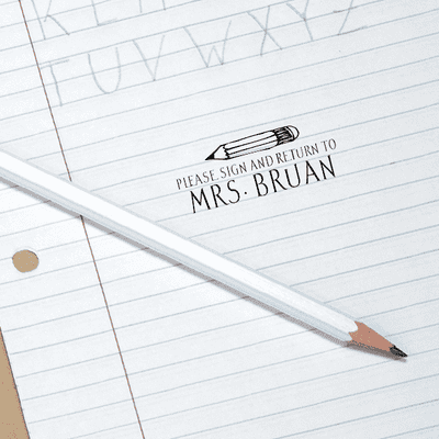 Pencil Please Sign and Return Teacher Stamp - alternate view