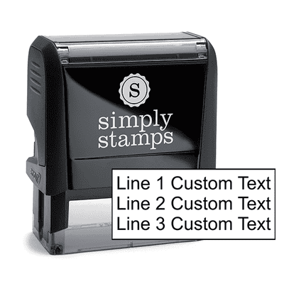 3 Line Custom Rubber Stamp