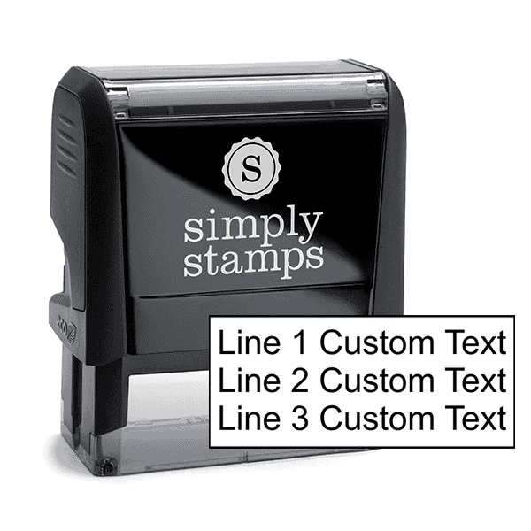 3 Line Custom Rubber Stamp