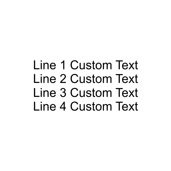 4 Line Custom Rubber Stamp Imprint Example