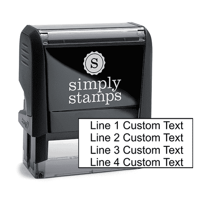 4 Line Custom Rubber Stamp - alternate view