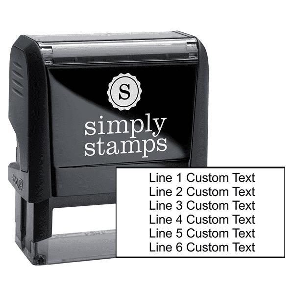 6 Line Custom Rubber Stamp