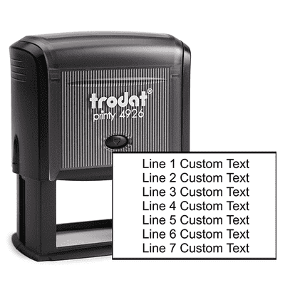 7 Line Custom Rubber Stamp - alternate view