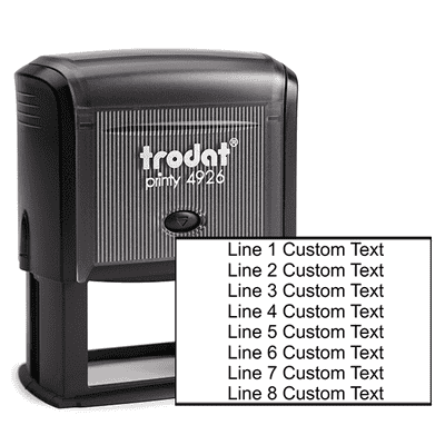 8 Line Custom Rubber Stamp - alternate view
