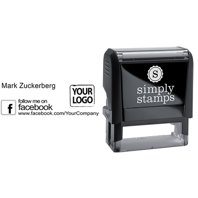 Follow Me on Facebook Self-Inking Logo Stamp - alternate view