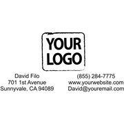 Contact Information Rectangular Logo Stamp