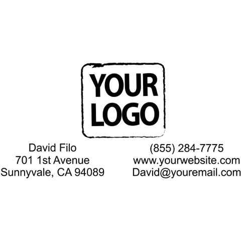 Contact Information Rectangular Logo Stamp
