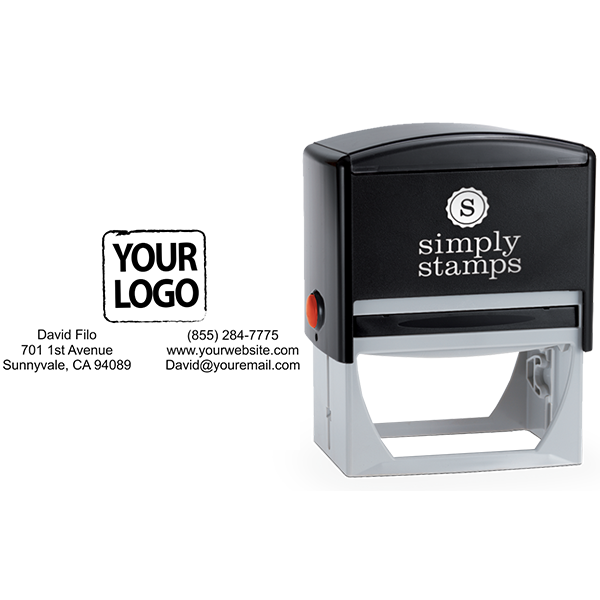Rectangle Logo Stamp with Contact Information - Stamp Body and Design