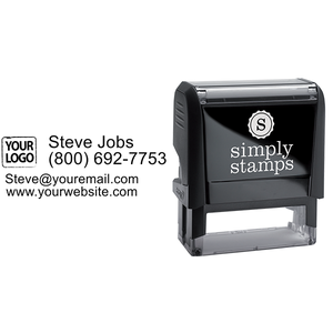 Custom Logo Stamp With 4 Lines of Text - Stamp Body and Design