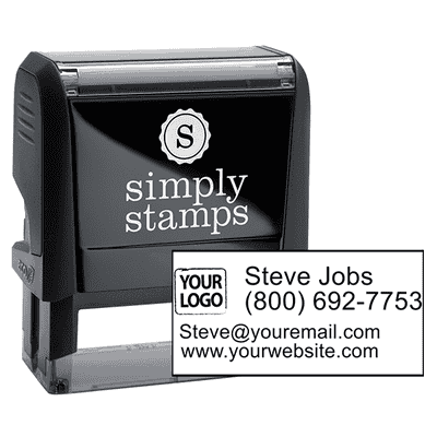 Custom 4 Line Logo Stamp - alternate view