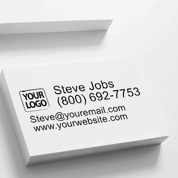 Custom Logo Stamp With 4 Lines of Text Imprint on Paper