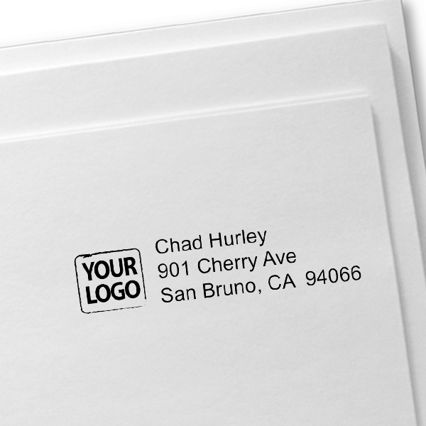 Custom Logo Return Address Stamp Imprint Example