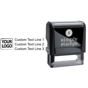 Custom Logo Stamp with 3 Lines of Text Body and Design