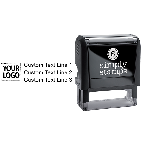 Custom Logo Stamp with 3 Lines of Text Body and Design