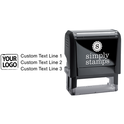 Custom 3 Line Logo Stamp - alternate view