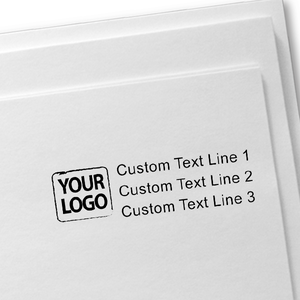 Custom Logo Stamp with 3 Lines of Text Imprint Example