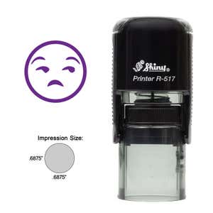 Annoyed Face Emoji Stamp Body and Design