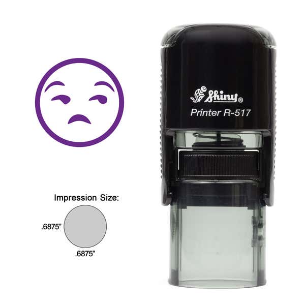Annoyed Face Emoji Stamp Body and Design