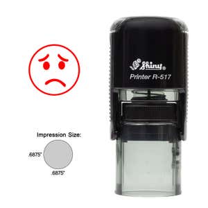 SAD FACE Stock Stamp with R-517 Stamp Body and Impression Size
