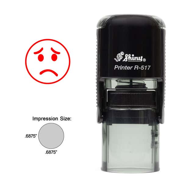 SAD FACE Stock Stamp with R-517 Stamp Body and Impression Size