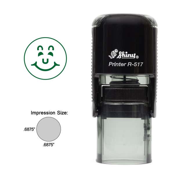 Smiley Face Round Border Stamp Body and Imprint