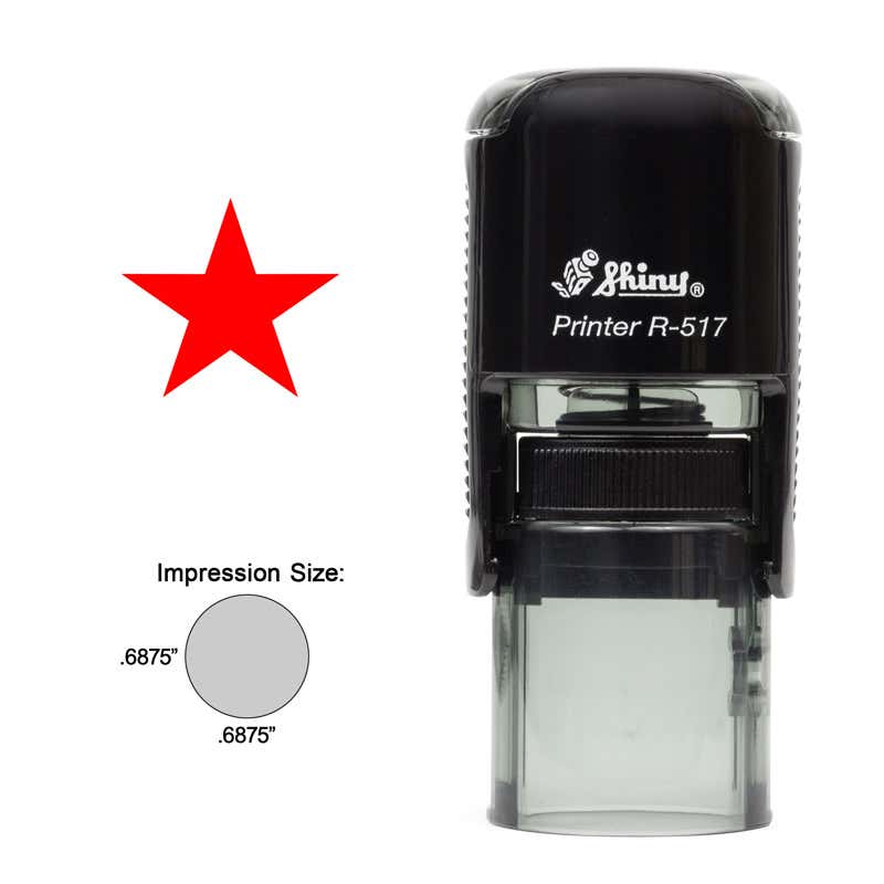 Star stamp impression size along with the Shiny R-517 stamp